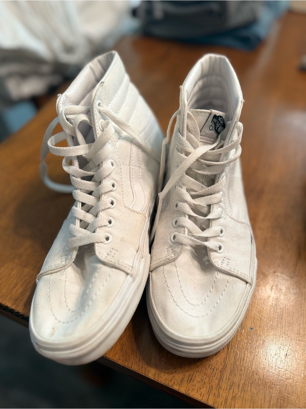 Vans White High-Top Canvas Sneakers